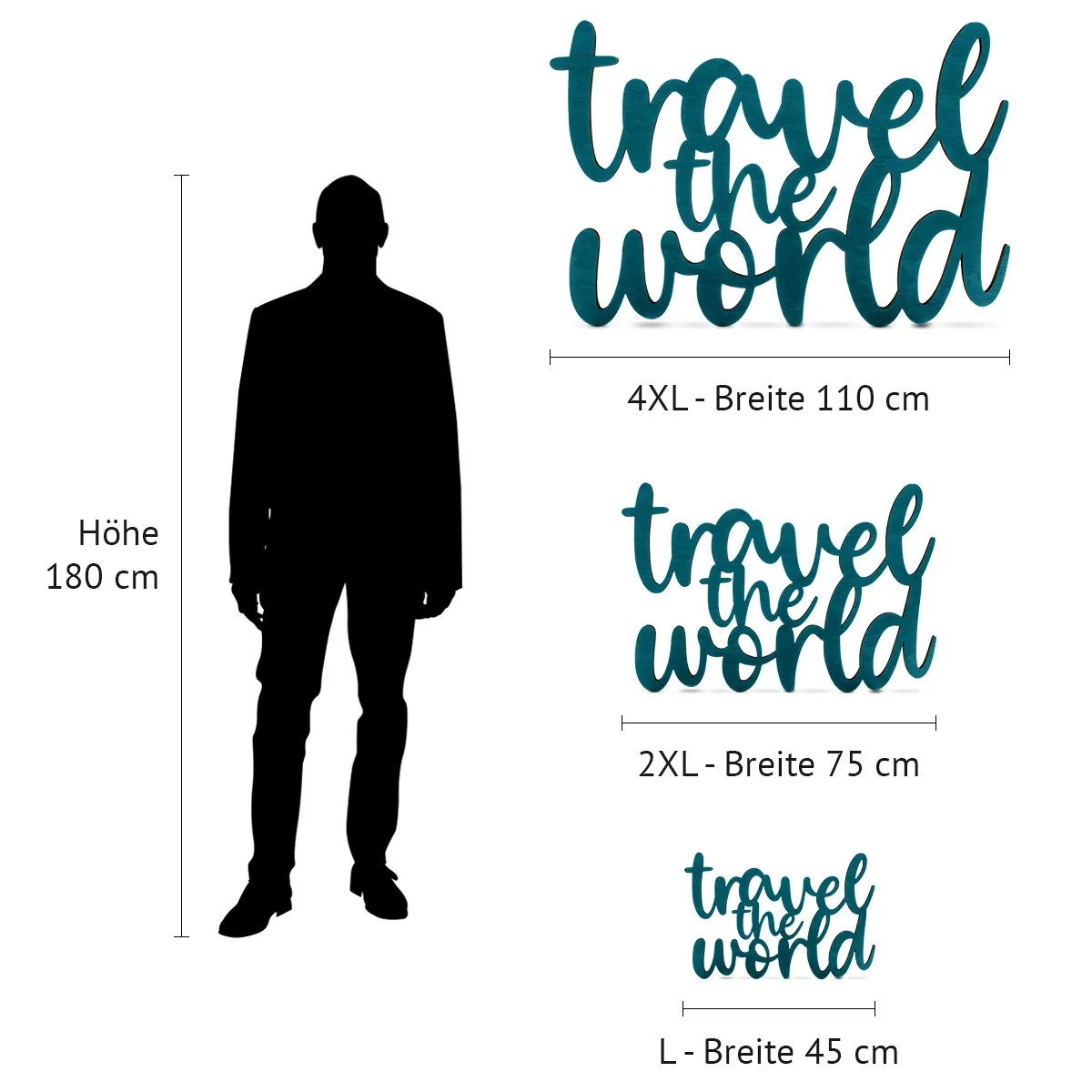 Holz Schriftzug Deko - Travel the World
