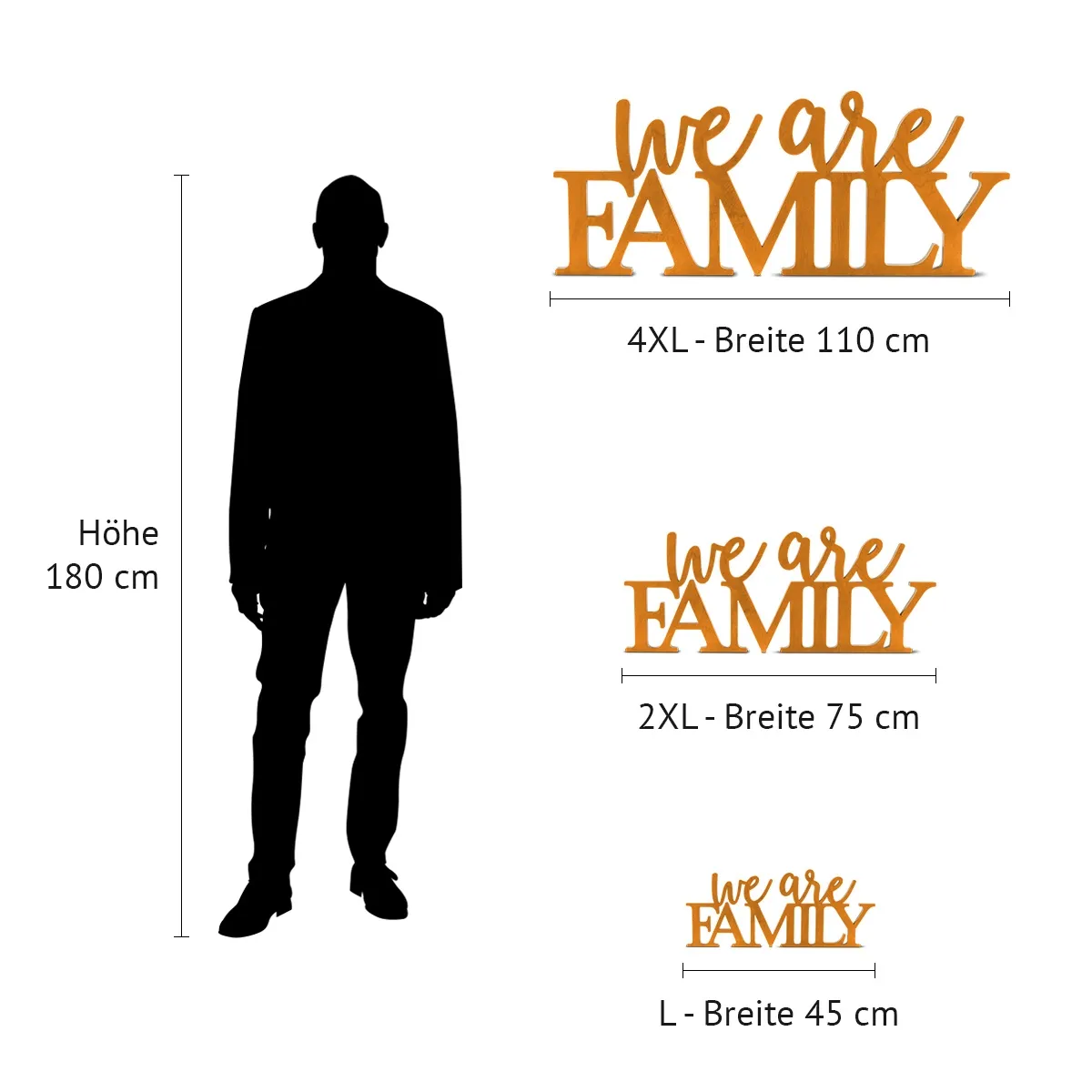 Holz Schriftzug Deko - we are Family