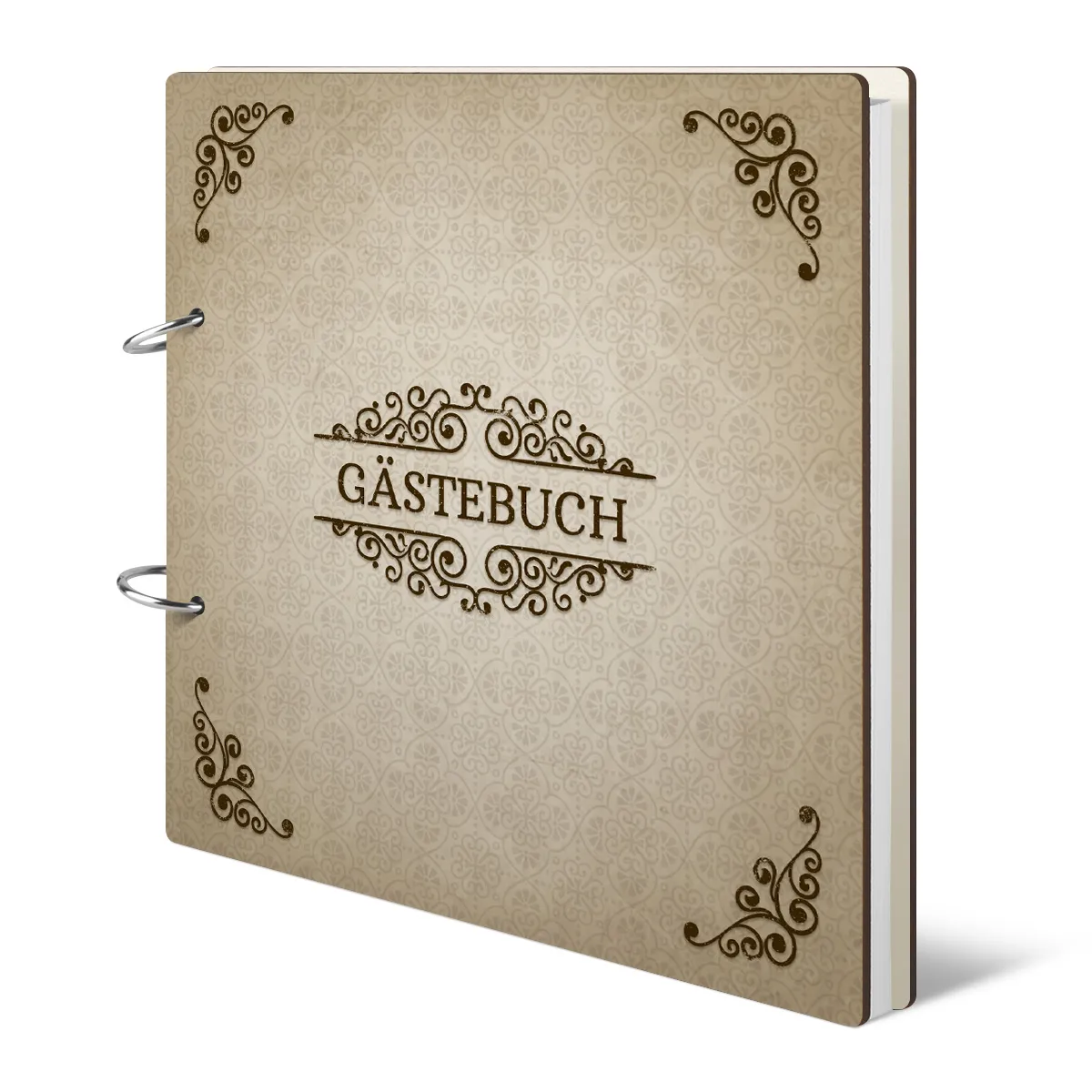 Holzcover Gästebuch - Vintage