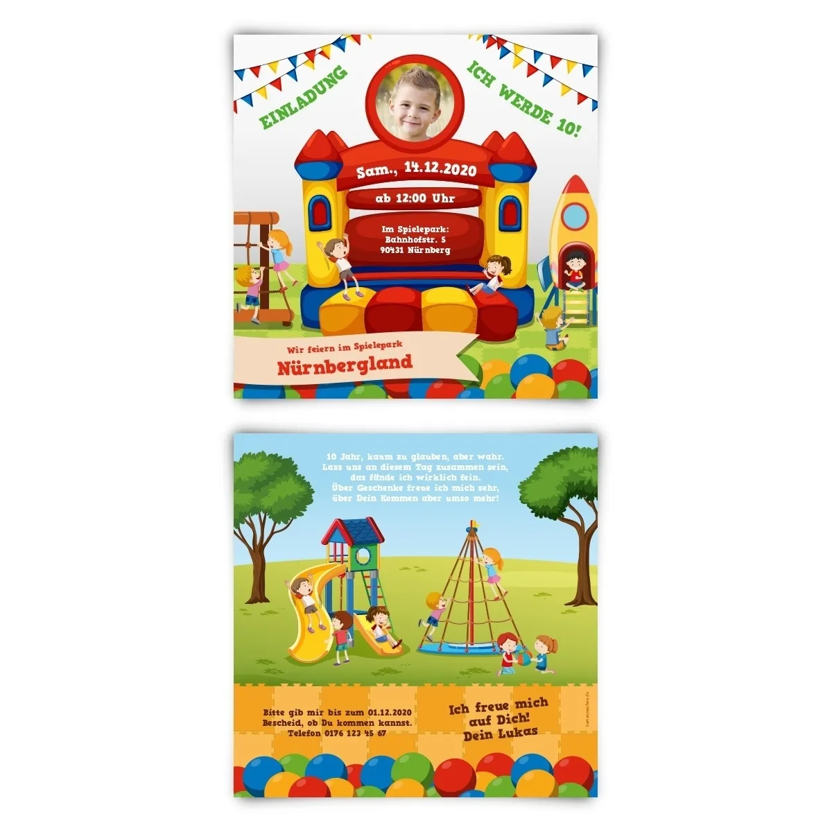 Kindergeburtstag Einladungskarten - Spielpark