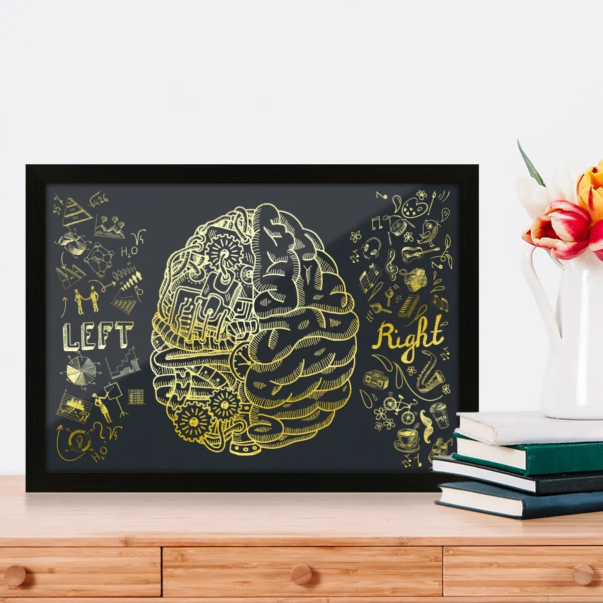 Kunstdruck Poster mit Heißfolienprägung - Brain