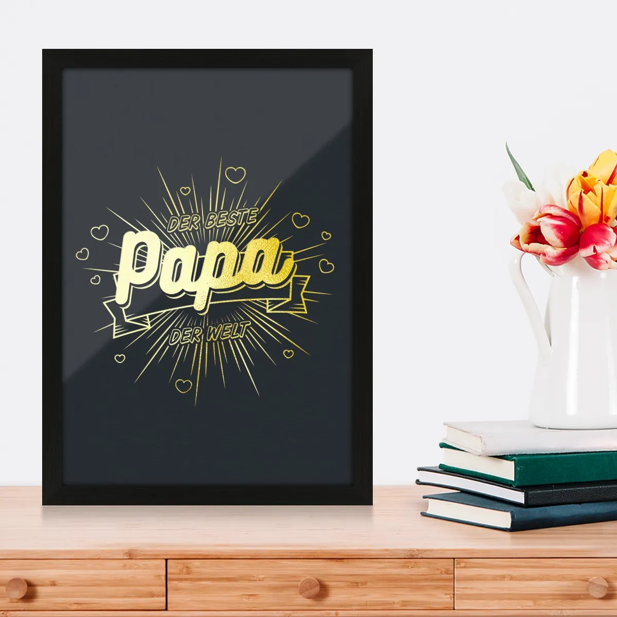 Kunstdruck Poster mit Heißfolienprägung - der Beste Papa der Welt