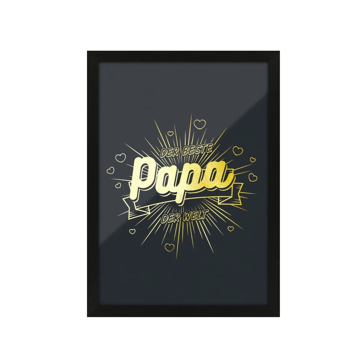 Kunstdruck Poster mit Heißfolienprägung - der Beste Papa der Welt