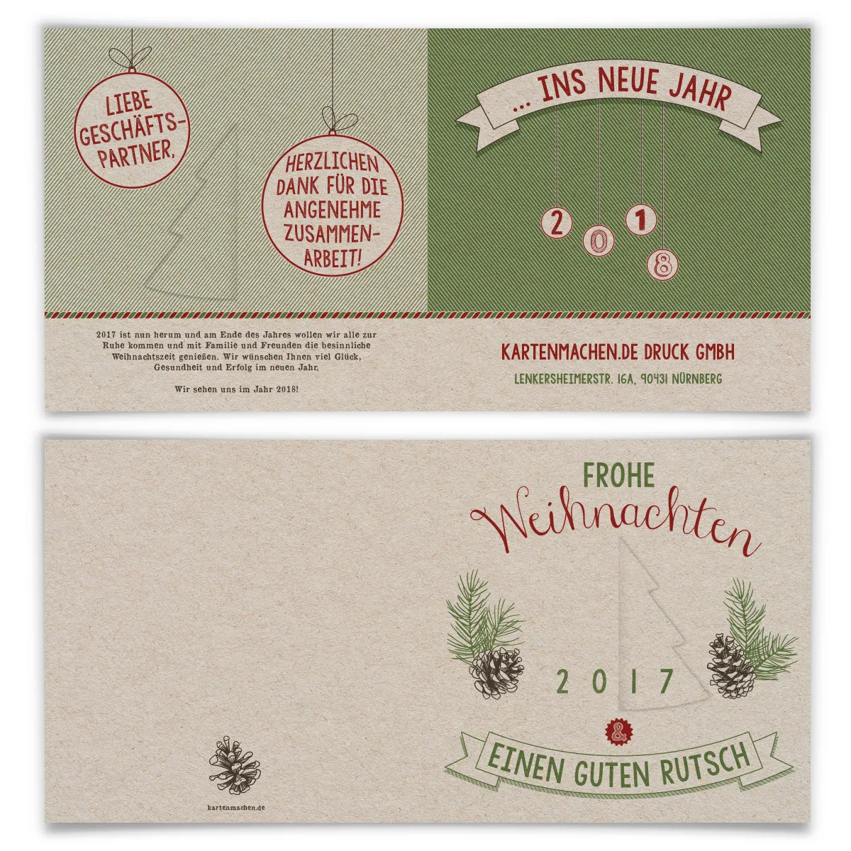 Lasergeschnittene Firmen Weihnachtskarten - Tannenbaum Adventstürchen