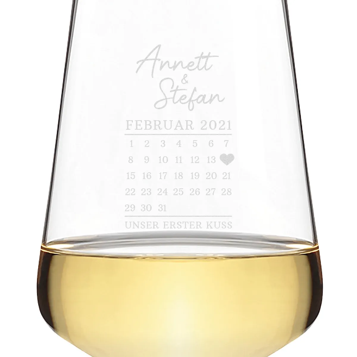 Leonardo Weißweinglas 560 ml - Kalender erster Kuss