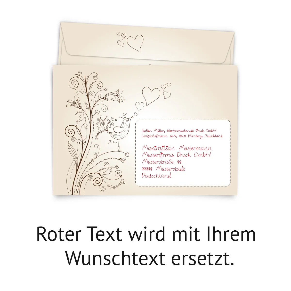Personalisierte Briefumschläge - Liebesbaum - DIN C6