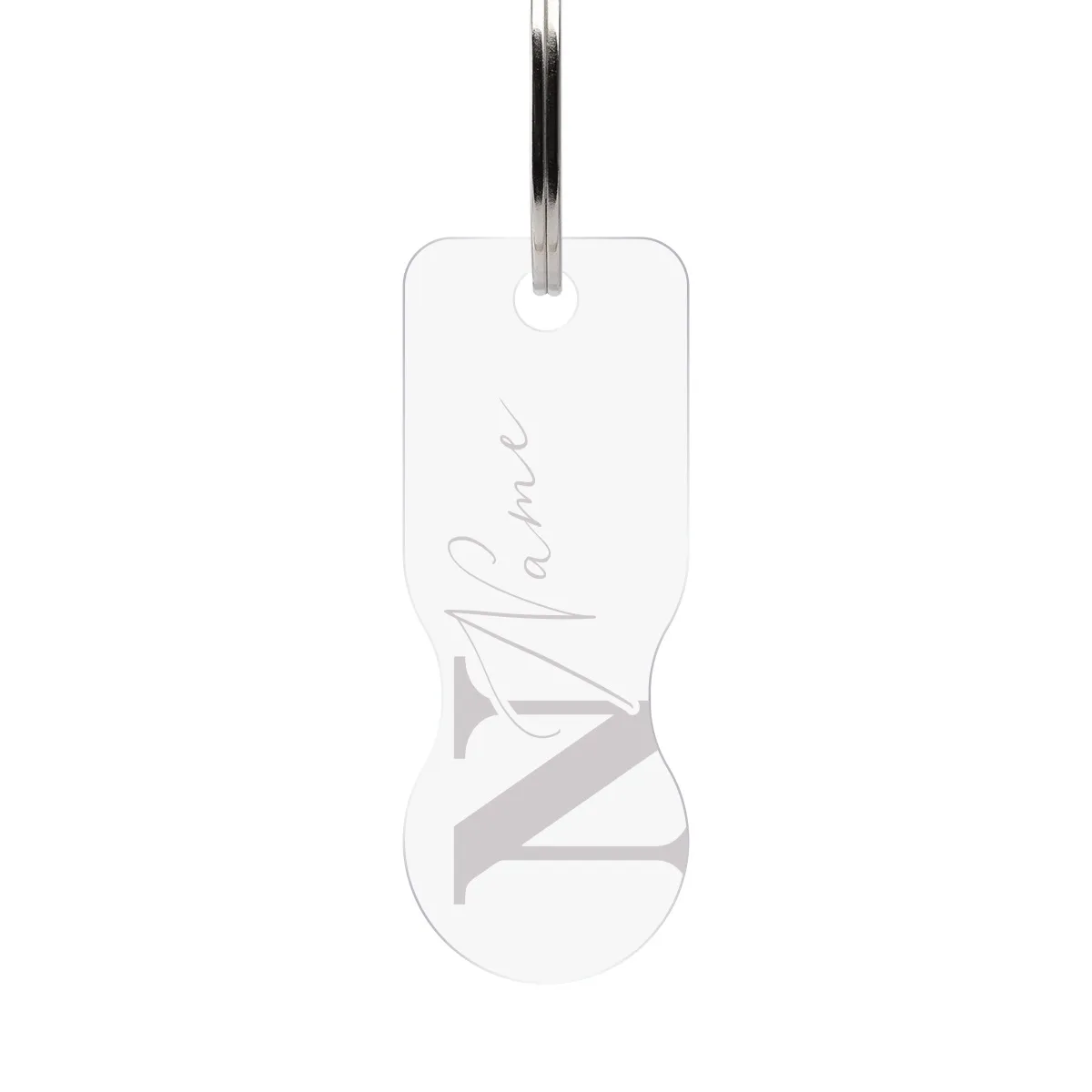 Personalisierter Acrylglas Einkaufswagenlöser Schlüsselanhänger - Elegante Initialen