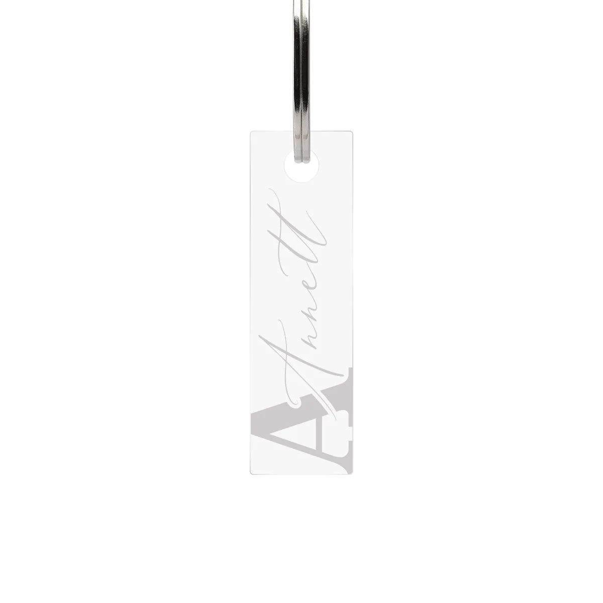 Personalisierter Acrylglas Rechteck Schlüsselanhänger - Elegante Initialen