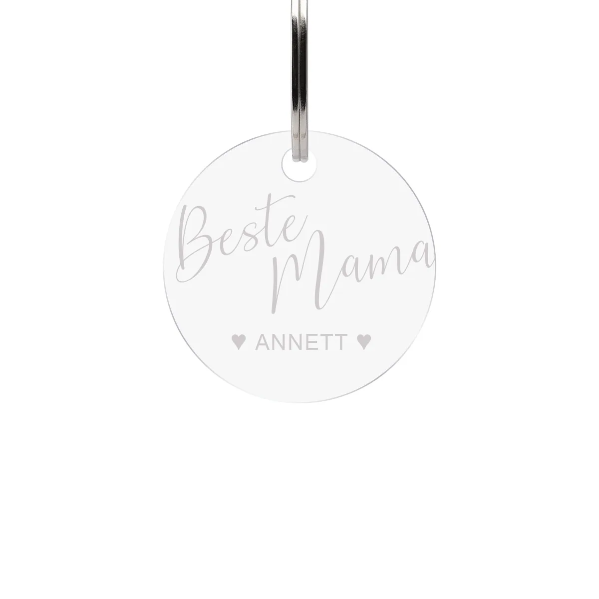 Personalisierter Acrylglas Schlüsselanhänger als Kreis - Beste Mama