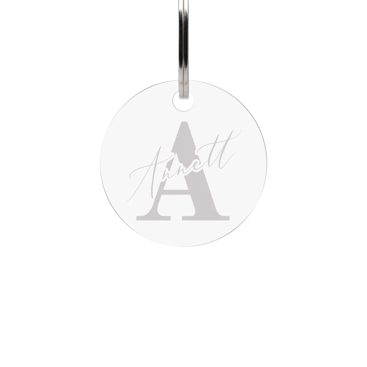 Personalisierter Acrylglas Schlüsselanhänger als Kreis - Elegante Initialen