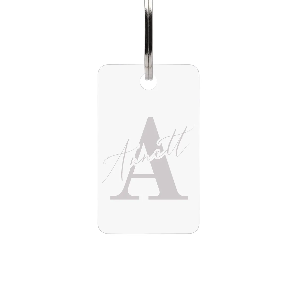 Personalisierter Acrylglas Schlüsselanhänger als Rechteck - Elegante Initialen