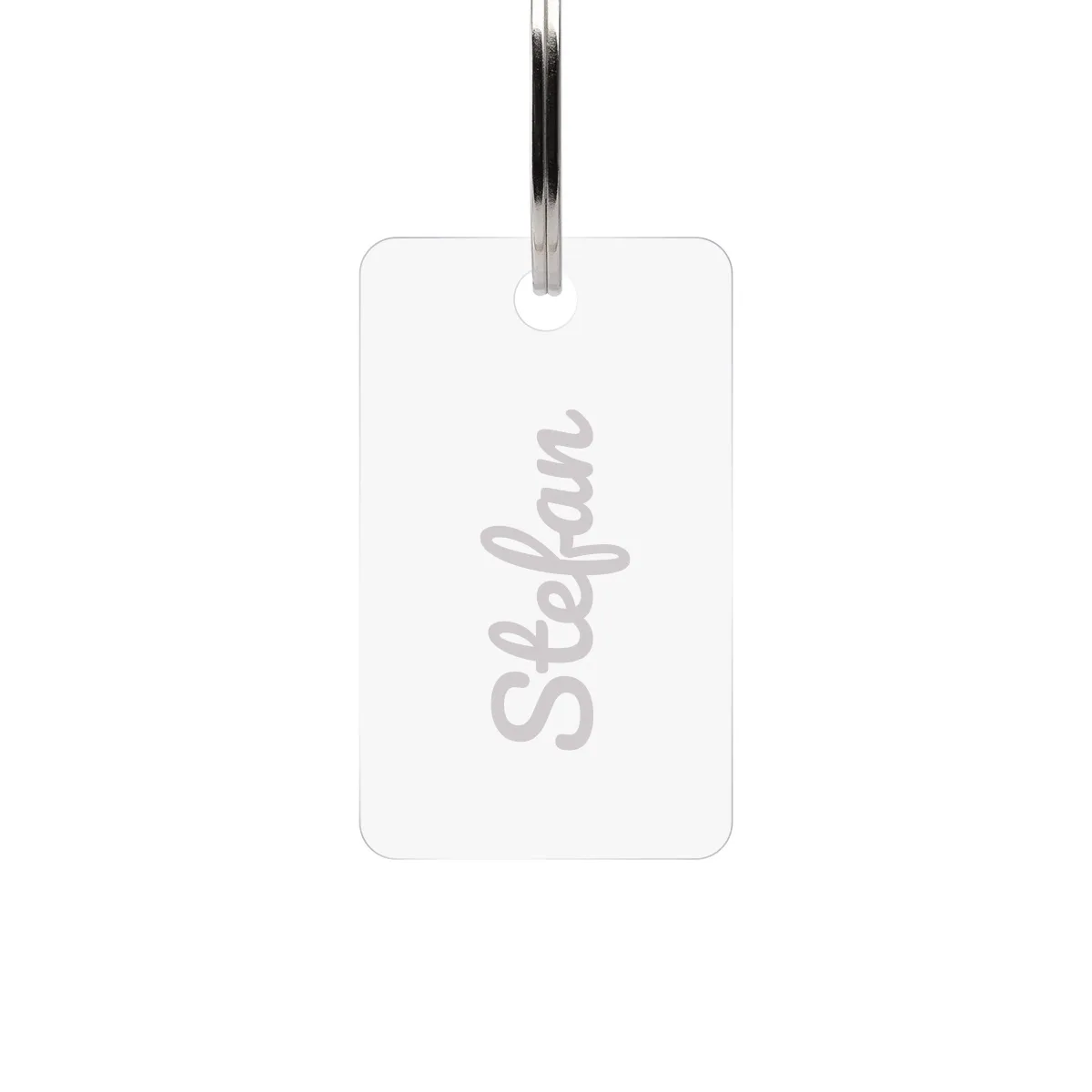 Personalisierter Acrylglas Schlüsselanhänger als Rechteck - Schriftzug Name