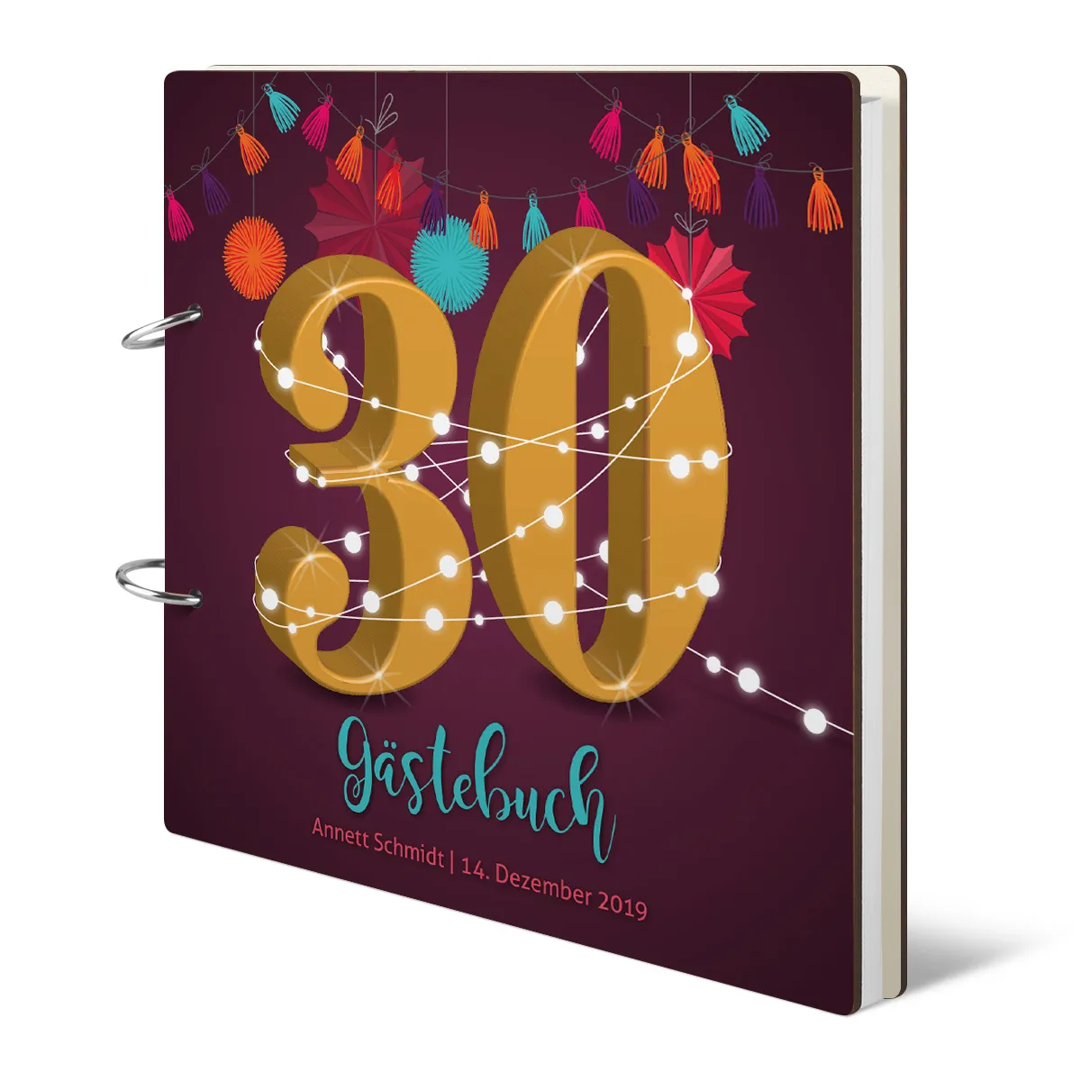Personalisiertes Geburtstag Gästebuch 30 Jahre - Girlande