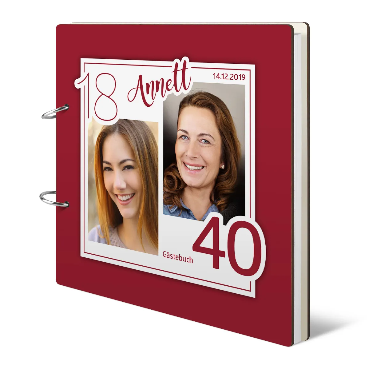 Personalisiertes Geburtstag Gästebuch 40 Jahre - Altersbild