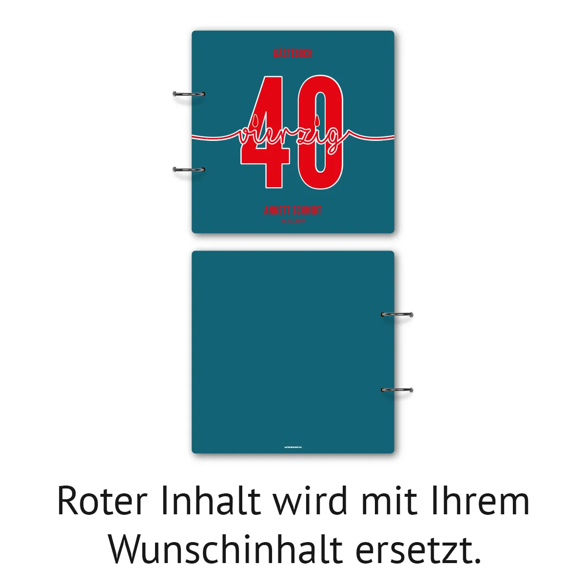 Personalisiertes Geburtstag Gästebuch 40 Jahre - Foto Zeitstrahl