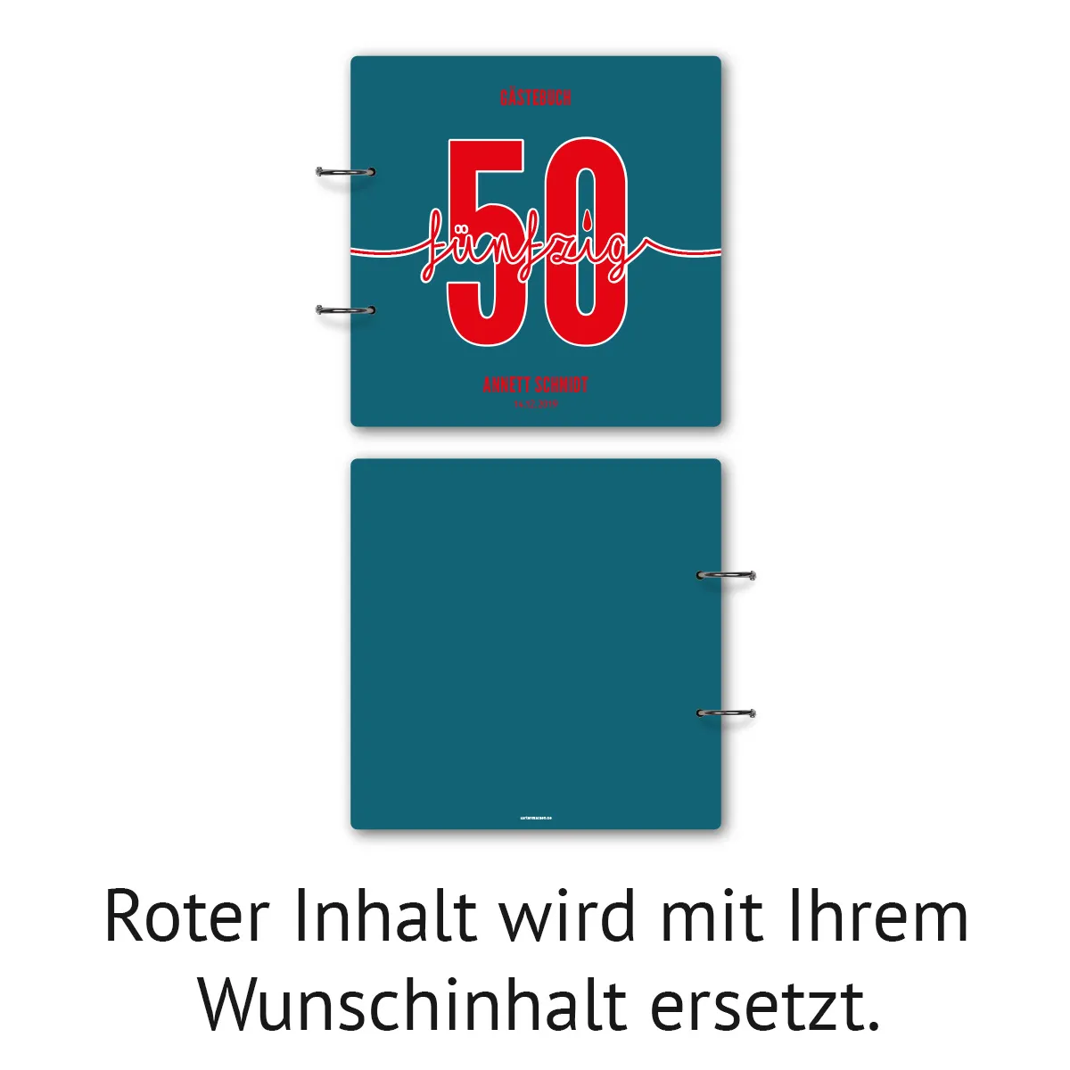 Personalisiertes Geburtstag Gästebuch 50 Jahre - Foto Zeitstrahl