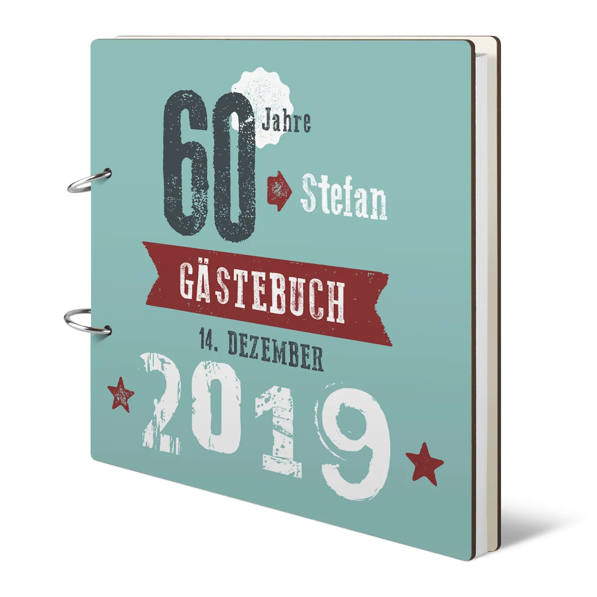 Personalisiertes Geburtstag Gästebuch 60 Jahre - Retro Geburtsjahr