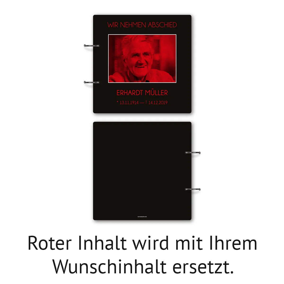 Personalisiertes Kondolenzbuch - Schlicht