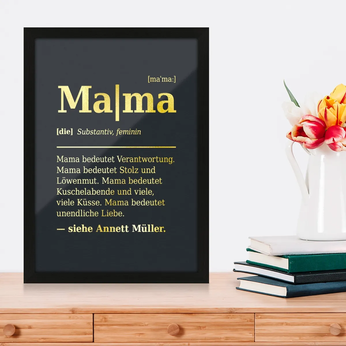 Personalisiertes Kunstdruck Poster mit Heißfolienprägung - Mama Definition