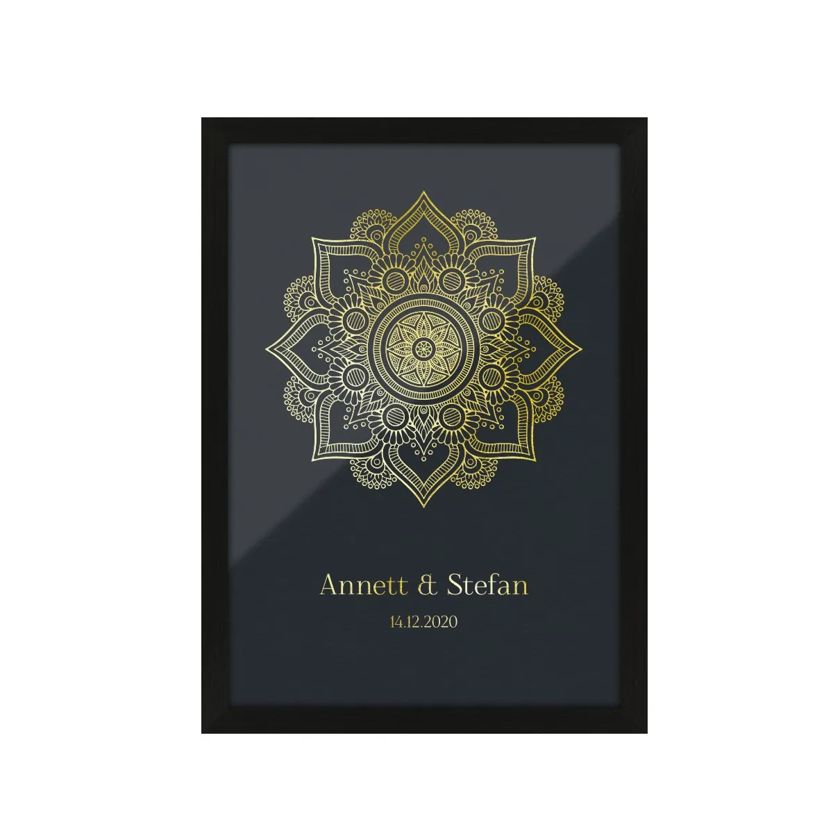 Personalisiertes Kunstdruck Poster mit Heißfolienprägung - Mandala