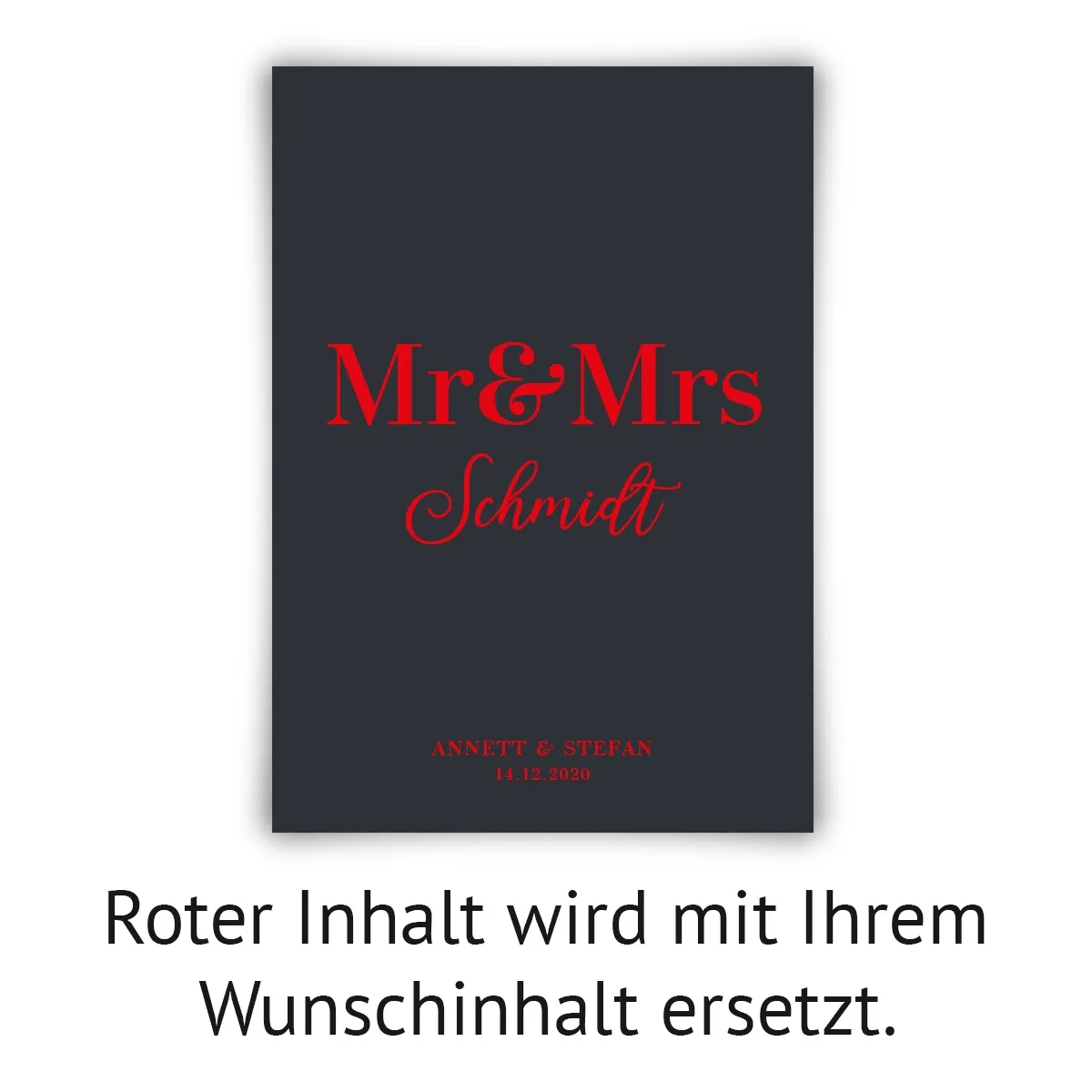 Personalisiertes Kunstdruck Poster mit Heißfolienprägung - Mr & Mrs