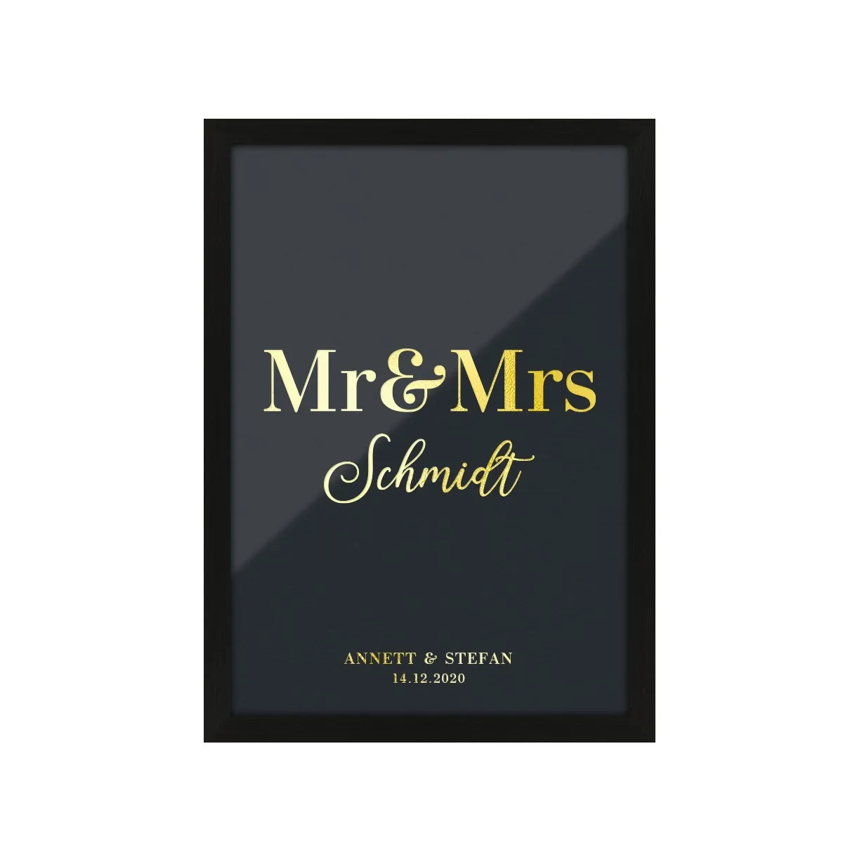 Personalisiertes Kunstdruck Poster mit Heißfolienprägung - Mr & Mrs