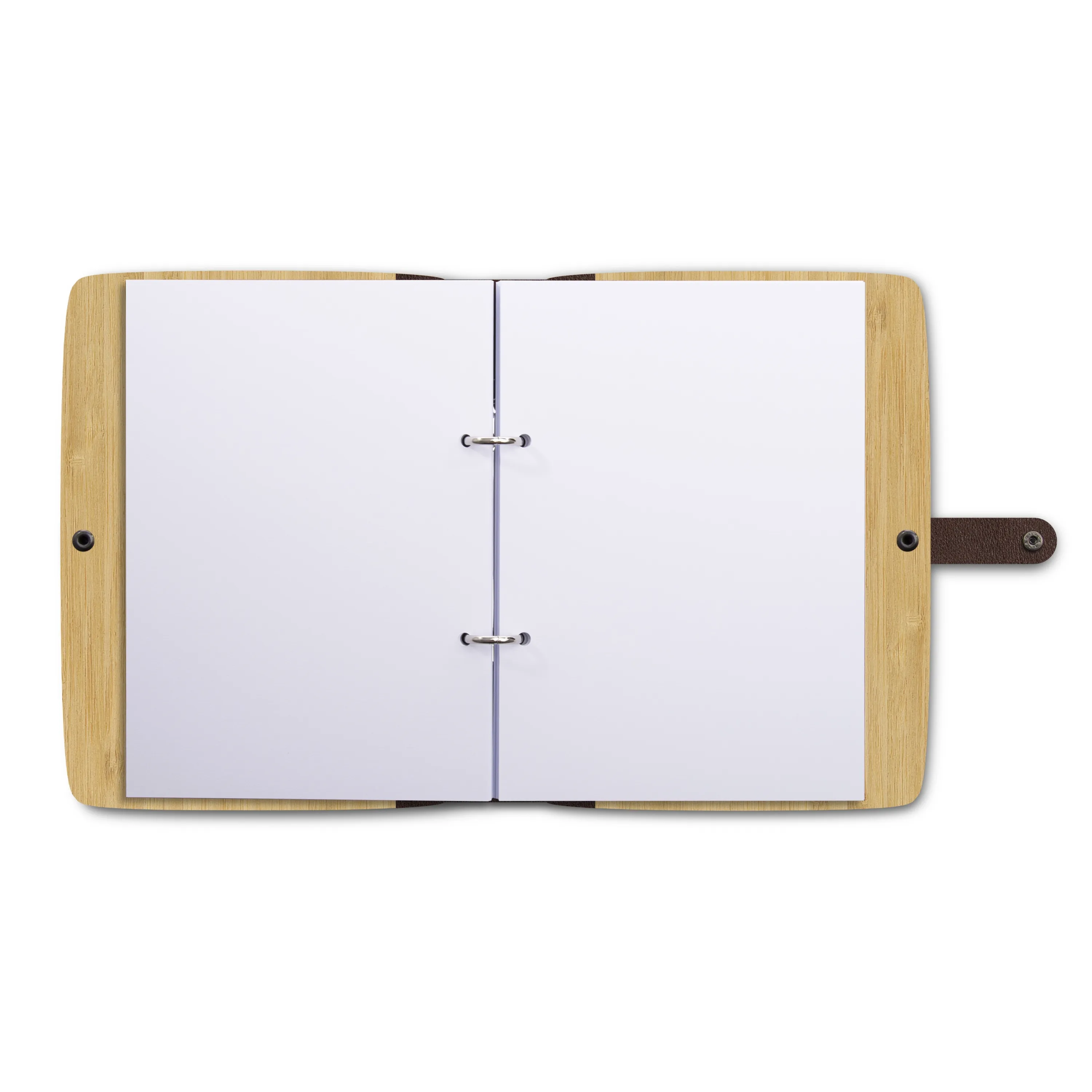 Personalisiertes Notizbuch Bambus mit Leder und UV-Druck - Eigene Druckdatei
