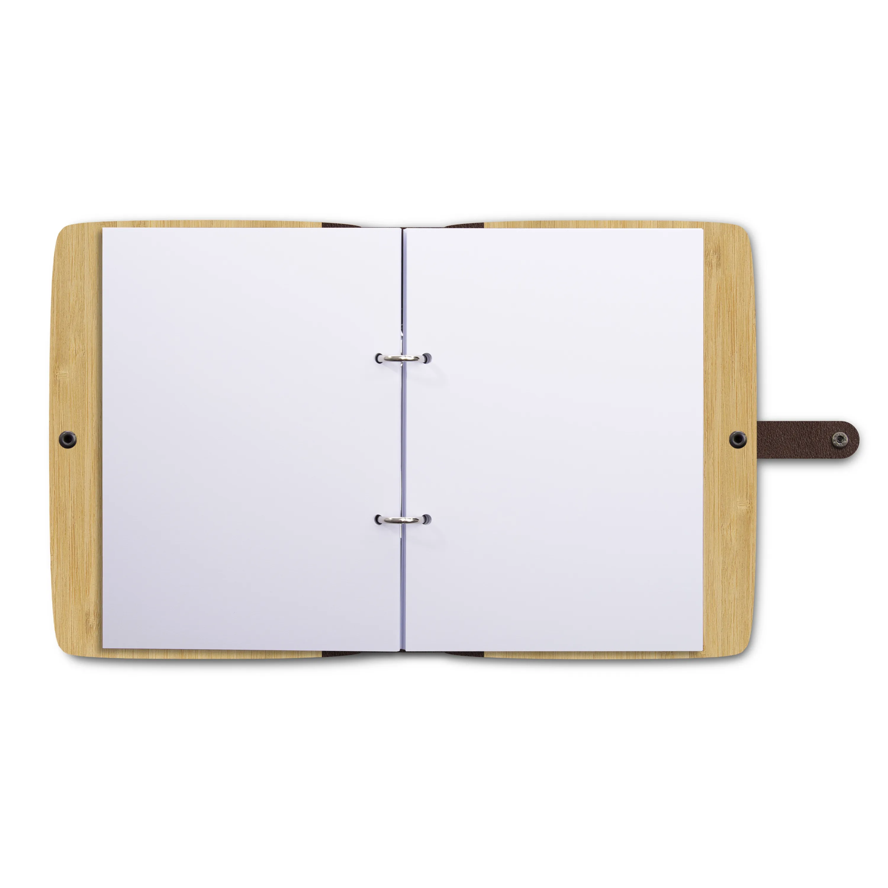 Personalisiertes Notizbuch Bambus mit Leder und UV-Druck - Einhorn