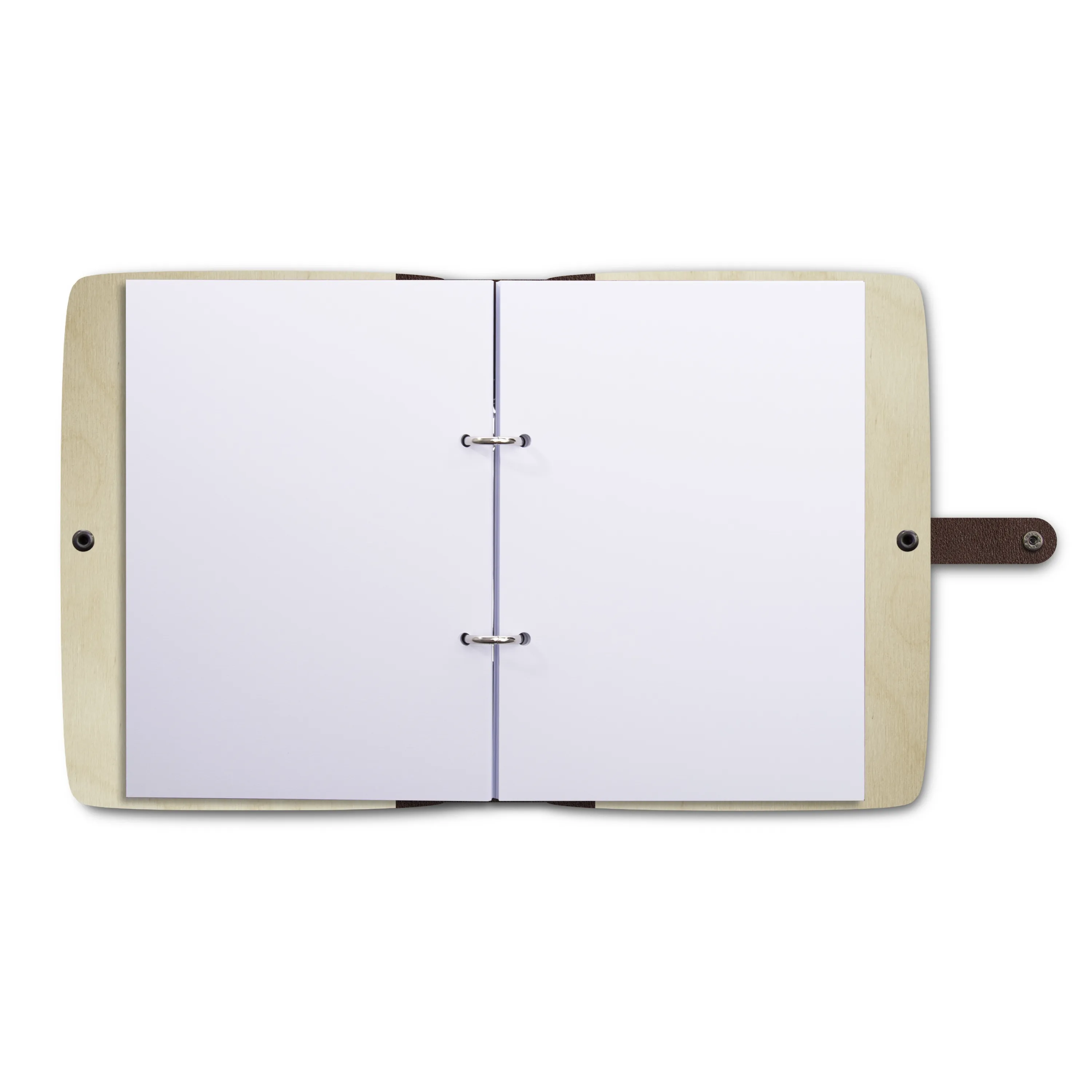 Personalisiertes Notizbuch Birkensperrholz mit Leder und UV-Druck - Einhorn