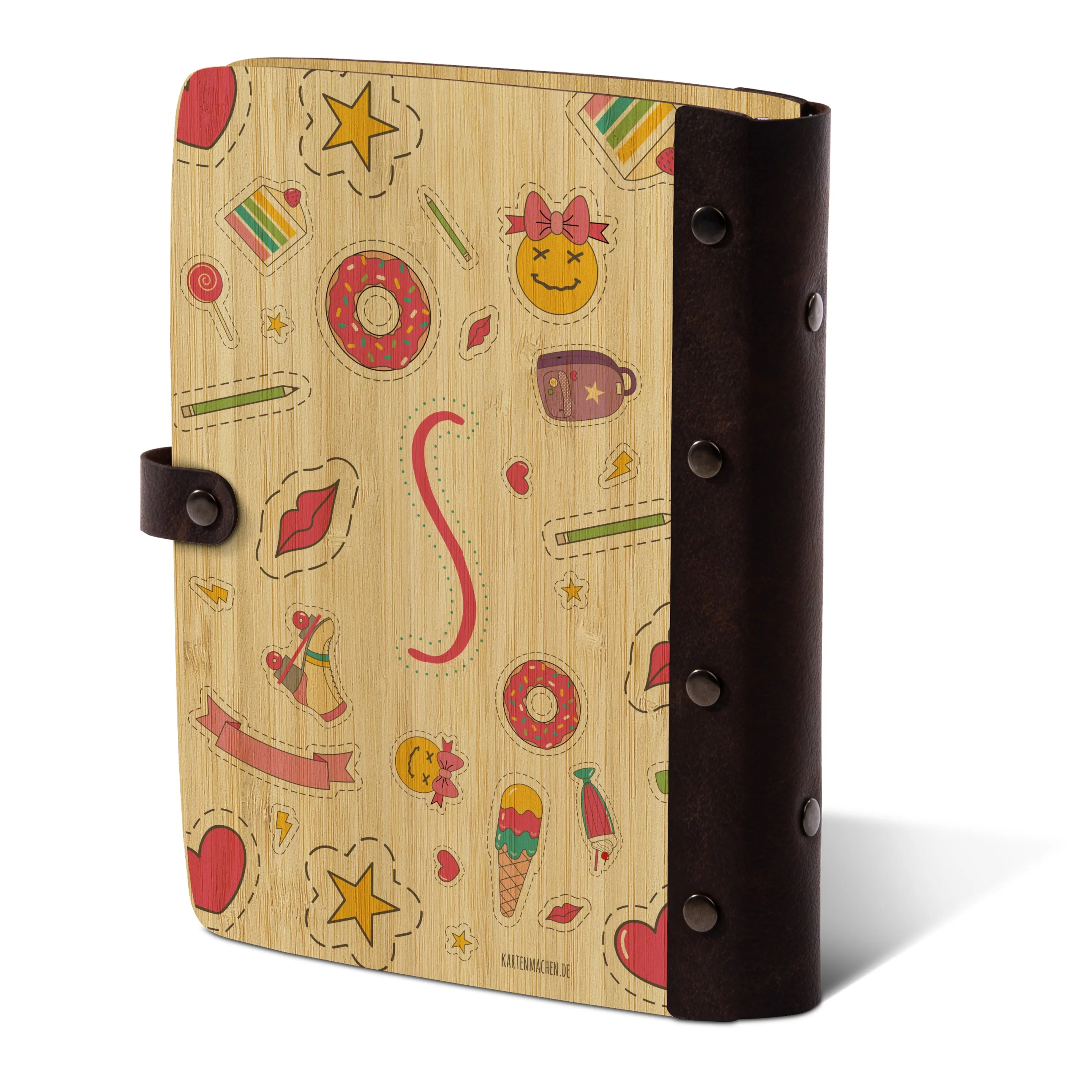 Personalisiertes Notizbuch / Tagebuch Bambus für Kinder - Süße Sachen