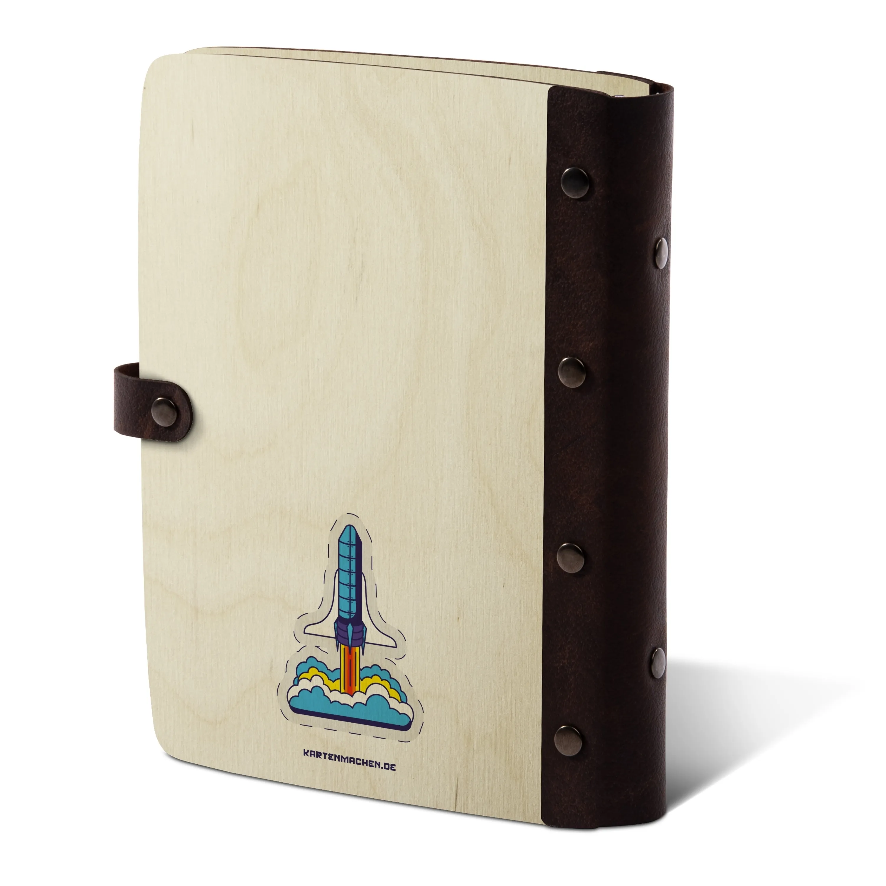Personalisiertes Notizbuch / Tagebuch Birkensperrholz für Kinder - Astronaut