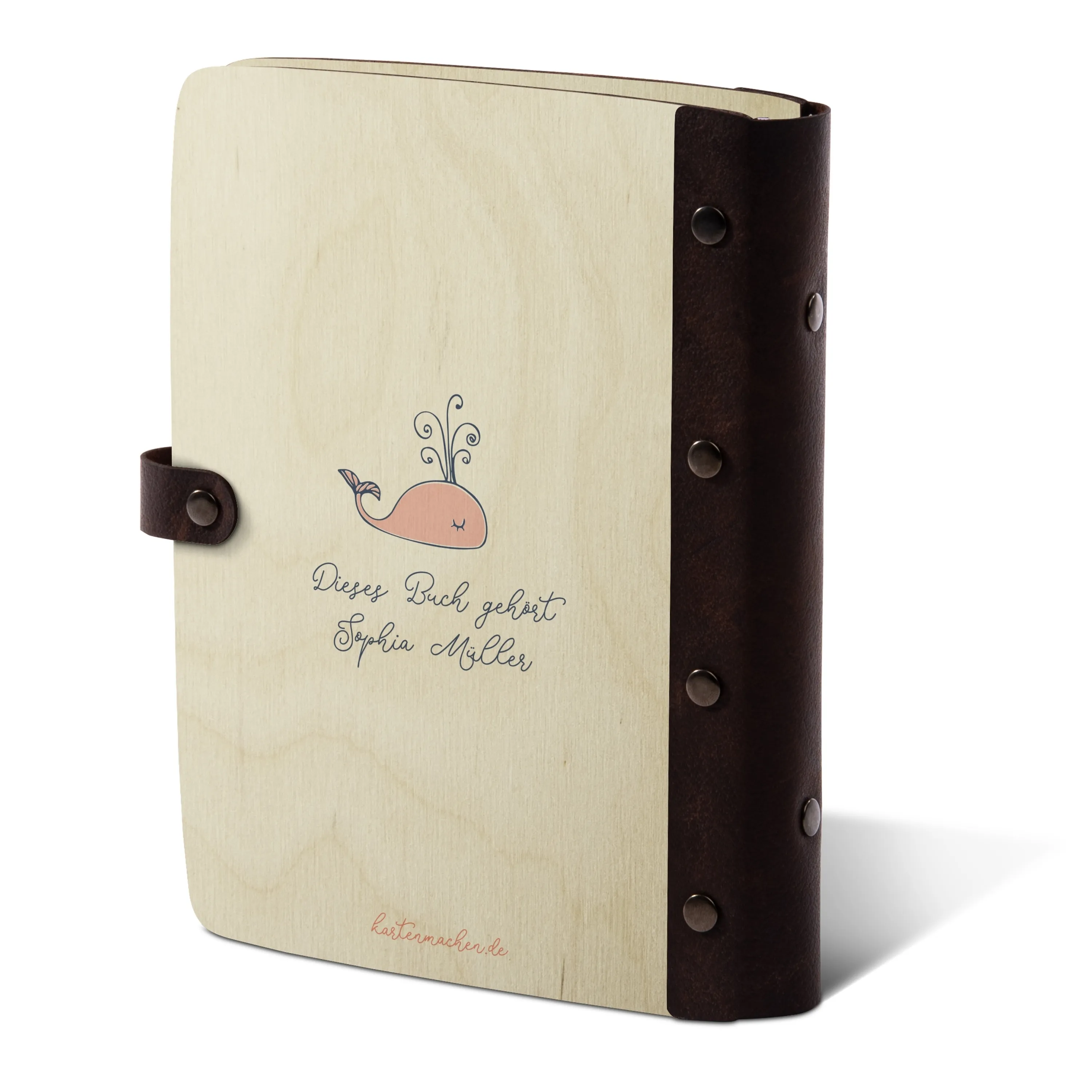 Personalisiertes Notizbuch / Tagebuch Birkensperrholz für Kinder - Meerjungfrau