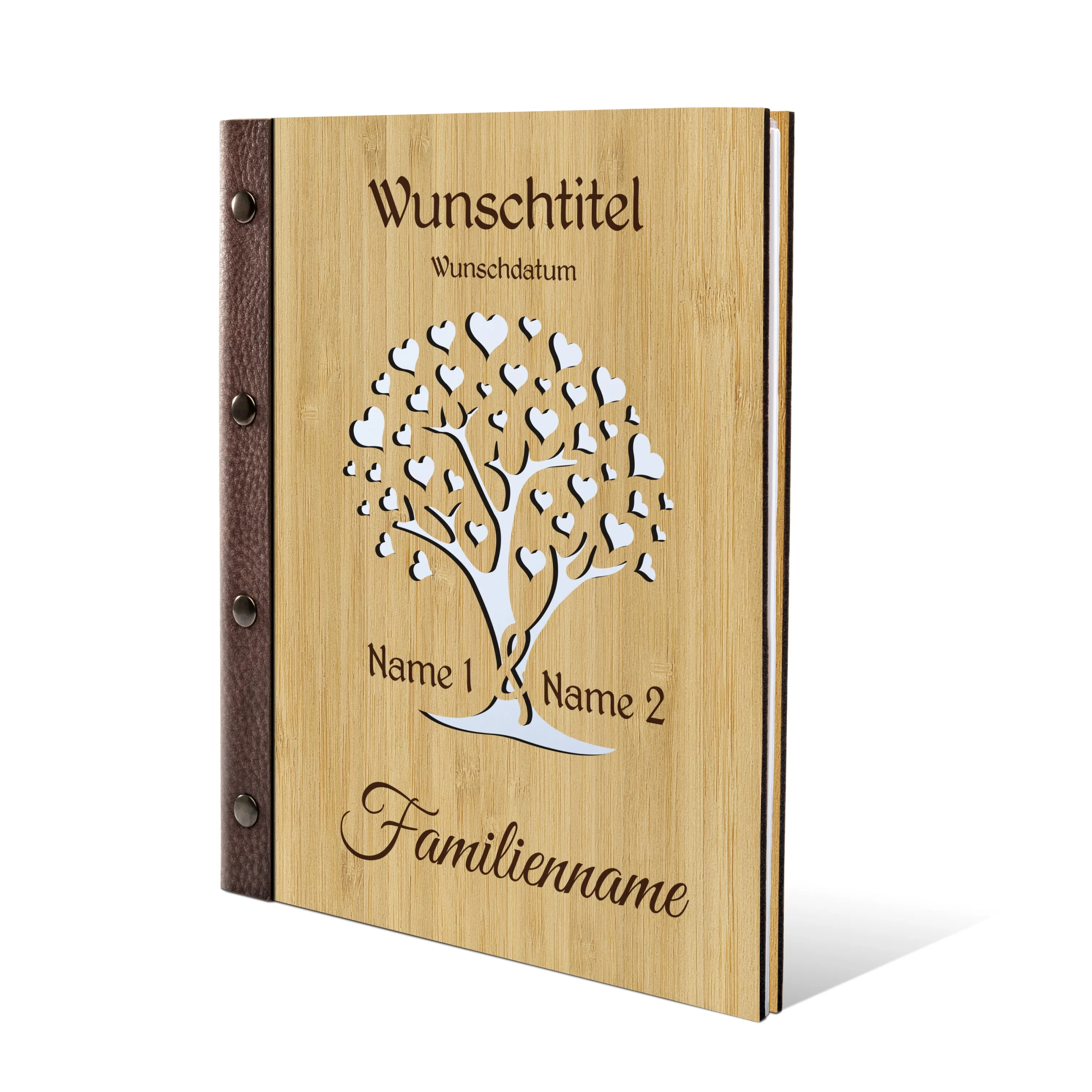 Personalisiertes Stammbuch Bambus Stammbuchformat - Herzbaum