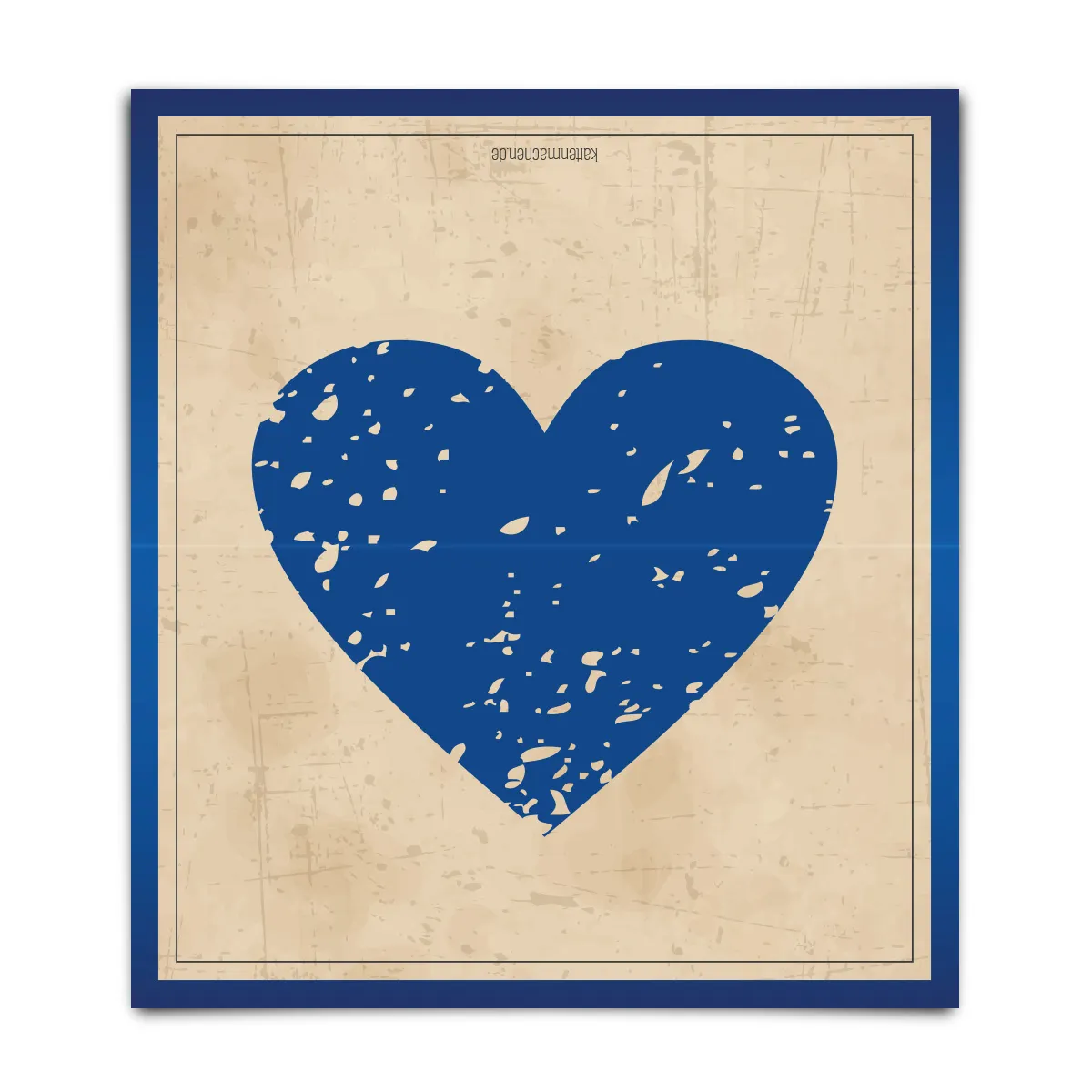 Pop Up Blanko Platzkarten - Vintage Herz in Blau