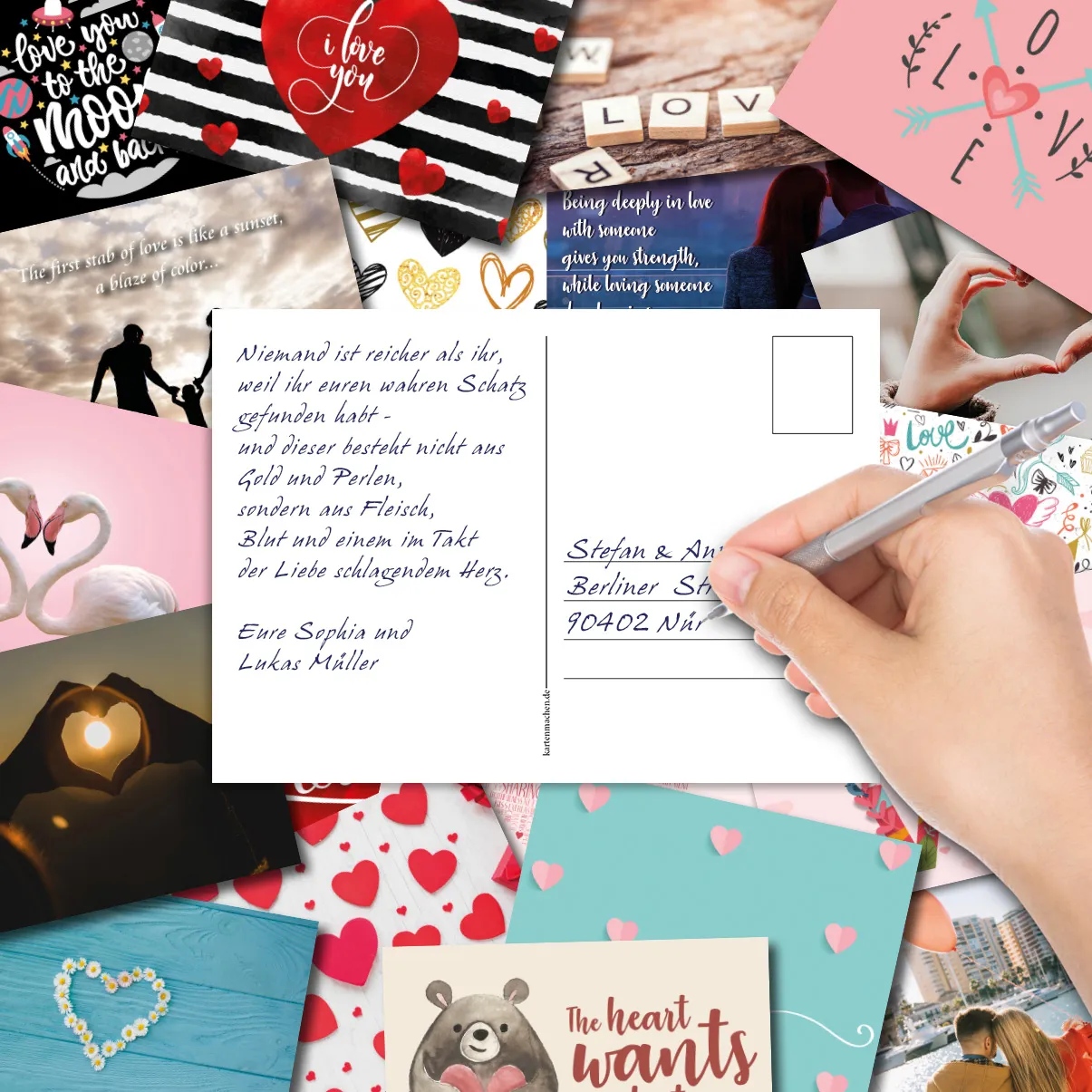 Postkarten Hochzeit 52 Stück - Liebe