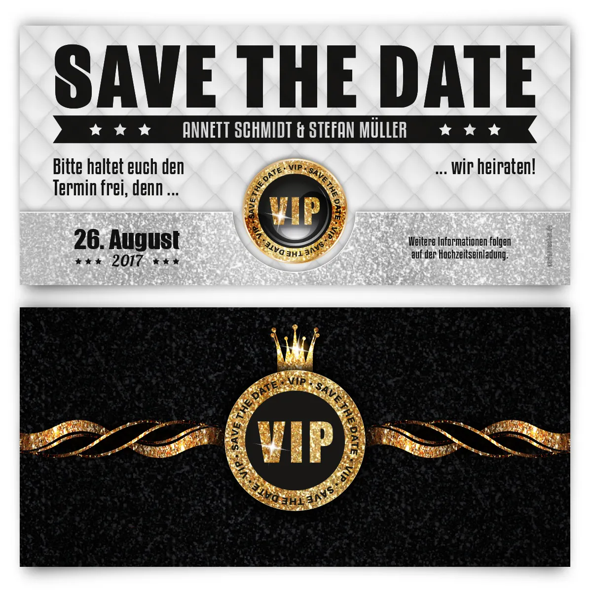 Save The Date Karte - VIP Gold