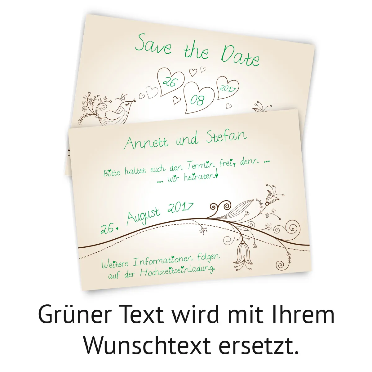 Save the Date Karten zur Hochzeit - Liebesbaum
