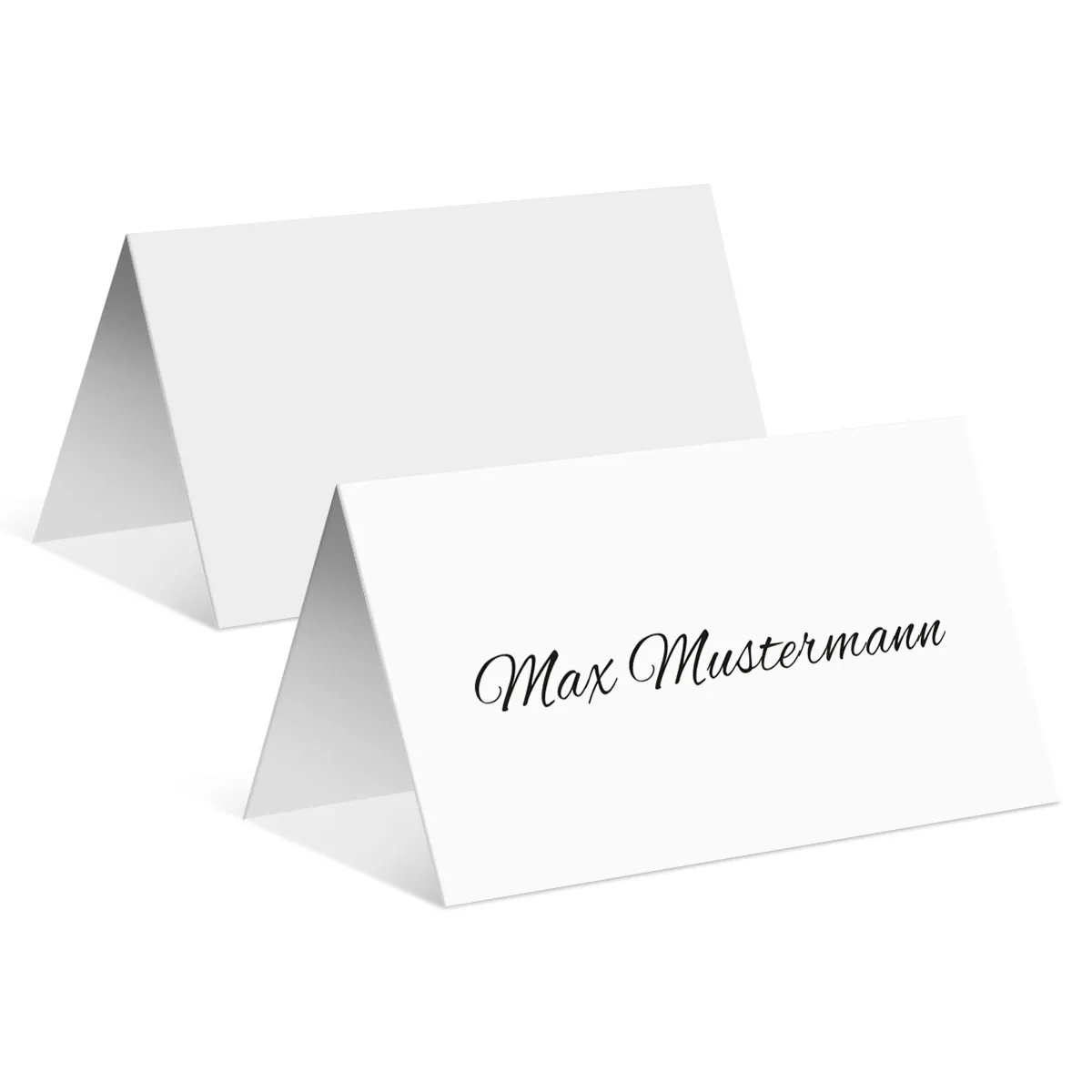 Tischkarten zur Hochzeit - Schlicht in Weiß