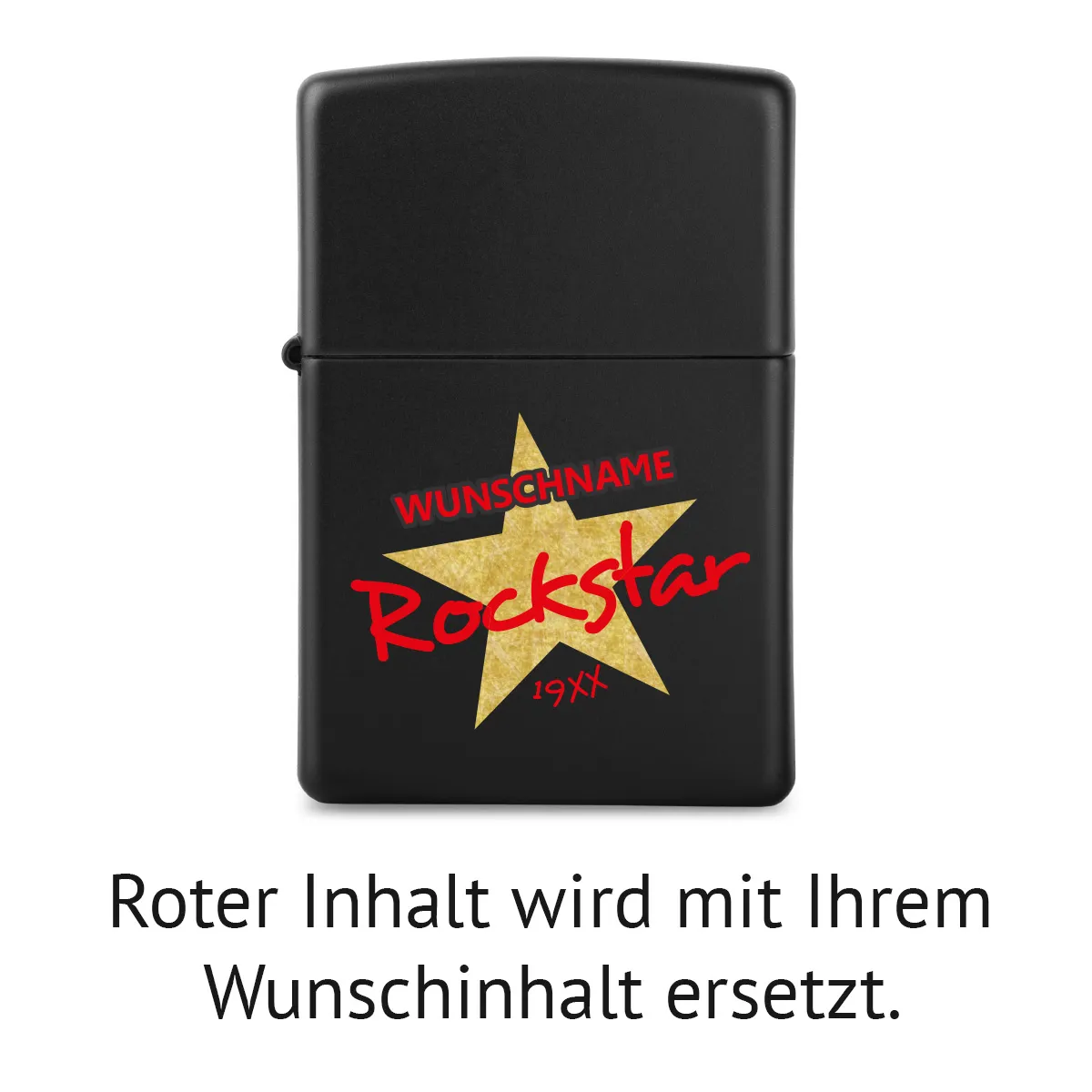 Zippo Sturmfeuerzeug Mattschwarz - Rockstar
