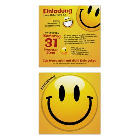 Einladungskarten zum Kindergeburtstag - Smiley