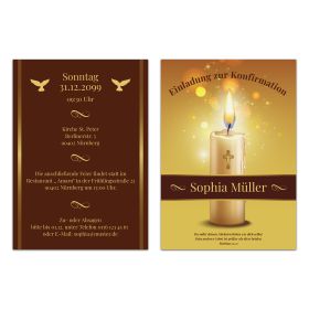 Konfirmation Einladungskarten - Konfirmationskerze