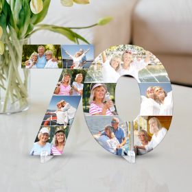 Personalisierte Acrylglas Fotocollage - 70. Geburtstag