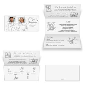 Hochzeitseinladungen - Gezeichnete Karte
