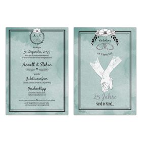 Hochzeitseinladungen Silberhochzeit - Hand in Hand