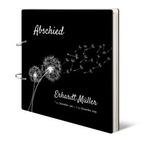 Personalisiertes Kondolenzbuch - Löwenzahn Pusteblume