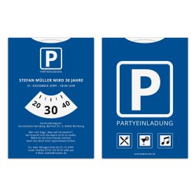 Einladungskarten als Parkscheibe