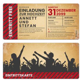 Hochzeitskarten als Eintrittskarte - Party / Vintage