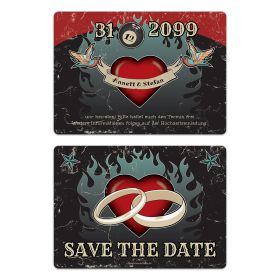 Hochzeit Save the Date Karten - Rockabilly