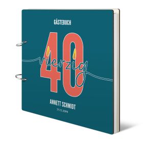 Personalisiertes Geburtstag Gästebuch 40 Jahre - Foto Zeitstrahl