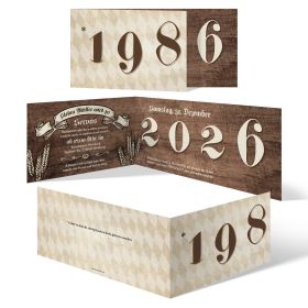 40. Geburtstag Einladungskarten - Bayerisches Holz
